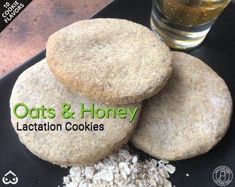 LACTATION COOKIES Plain Oats & Honey, 18 Dairy-Free Breastfeeding Treats, Postpartum Recovery Supplement Maternity Essentials, New Mom Gift