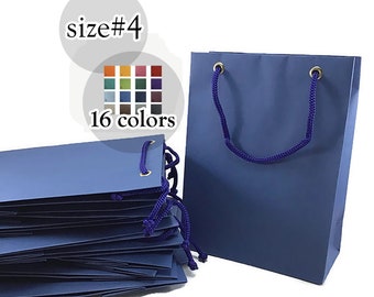 10 Blue Small Gift Bags- Matte Paper Party Favor Bags, Wedding gift bags, Premium Quality  bags | 16 colors