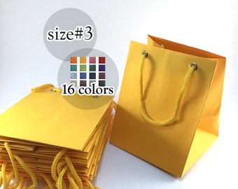 10 Pcs Yellow Gift Bags, Easter favor bags | Cub size Luxury paper bags - Matte Paper Party Favor Bags | designer paper gift bag