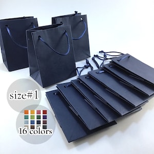 10 sacchetti regalo in carta blu navy extra piccoli con manici in corda, sacchetti regalo per feste in carta opaca, 16 colori, matrimonio, baby shower, compleanno, scegli il colore