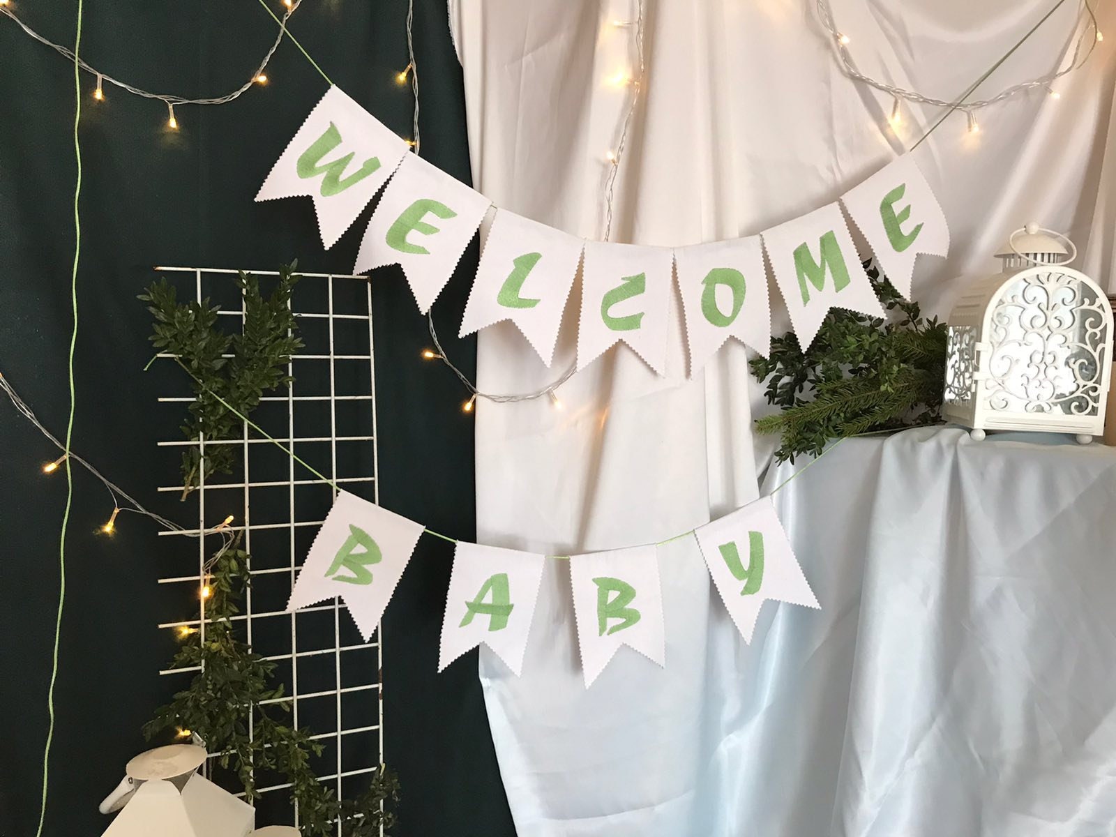 Welcome baby Flags Banner Garland Flags Bunting Embroidery | Etsy