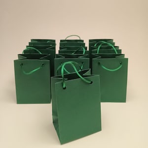 Dark Green Paper Bag: Small, Gift Wrap for Birthday, Baby Shower, Jewelry, Party & Wedding