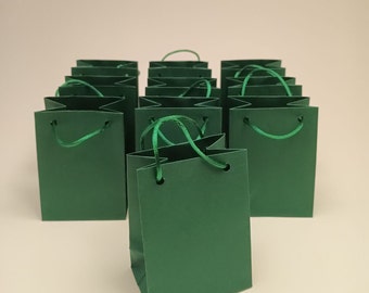 Dark Green Paper Bag: Small, Gift Wrap for Birthday, Baby Shower, Jewelry, Party & Wedding