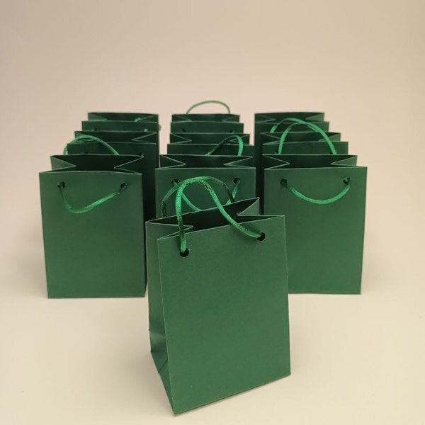 Dark Green Paper Bag: Small, Gift Wrap for Birthday, Baby Shower, Jewelry, Party & Wedding