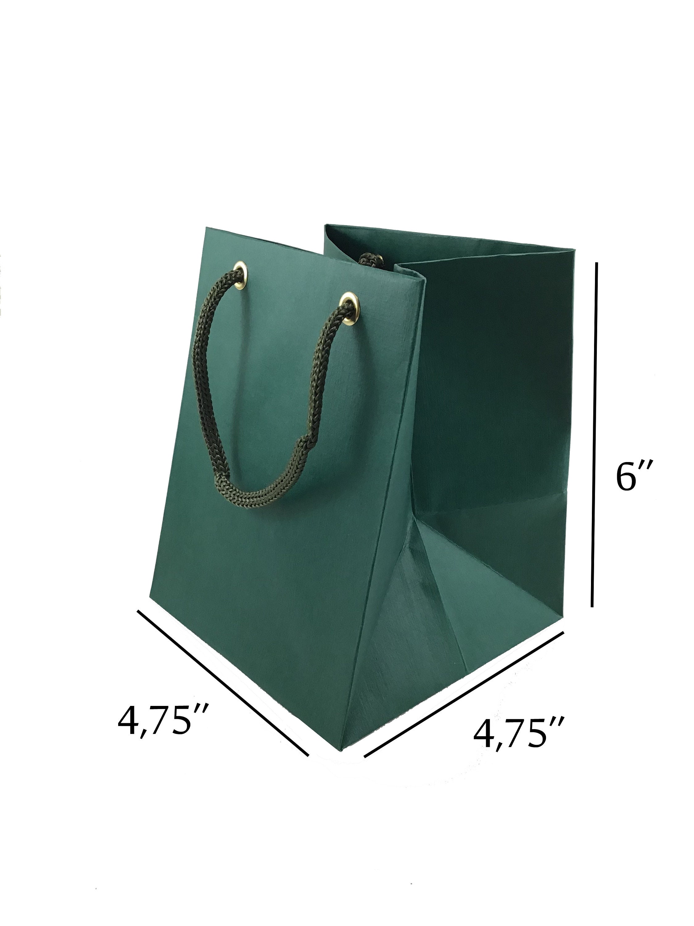 10 Pcs Green Gift Bags Cub Size Luxury Paper Bags Matte Etsy Canada