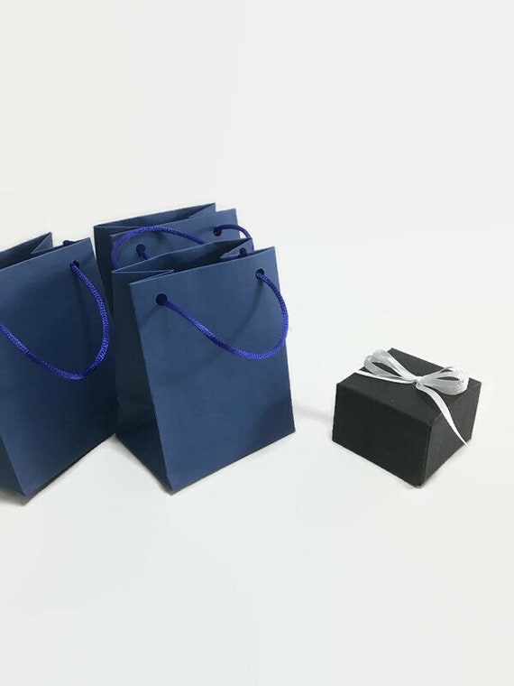 10 Sacchetto di carta regalo extra piccolo blu con manici in corda,  sacchetti regalo per feste in carta opaca, 16 colori, matrimonio, baby  shower, compleanno, scegli colore -  Italia