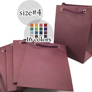 10 sacchetti di carta bordeaux con manici in corda, piccoli sacchetti di carta per feste, matrimoni, baby shower, sacchetti regalo di compleanno, rosso, beige - 16 colori