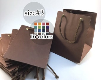 10 Pcs Brown Gift Bags | Wedding favor bags | Baby Shower bags | Cub size Luxury  bags - Matte Paper Party Favor Bags | designer paper bag