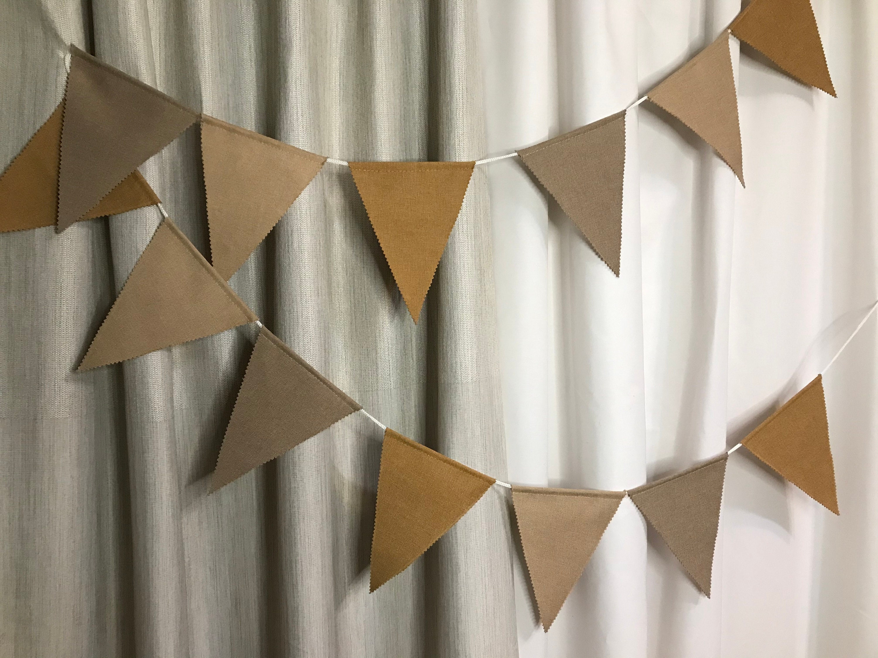 Colores beige Bunting Banner Boho Fabric Flag Al aire libre Etsy
