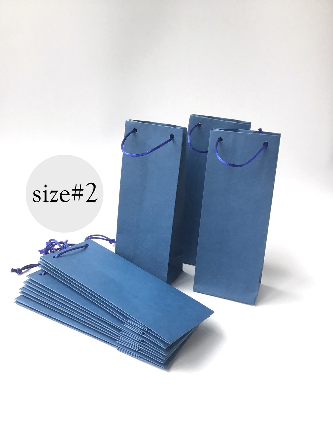 Download 10 Blue Mini Paper bag with rope handles Cosmetic Gift ...