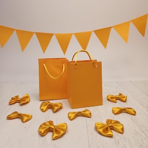 Mini sacs en papier jaunes, petits sacs cadeaux pour bijoux, cadeaux, anniversaires, baby shower, emballage, occasions spéciales, design élégant