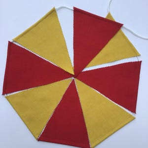 Wimpelkette aus rotem und weinrotem Stoff, Outdoor-Flaggengirlande, Hochzeitsgirlande, Kinderzimmer-Wandbehang, Geburtstagspartygirlande, Spielzimmerdekor Bild 10