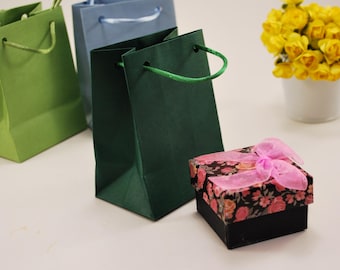 Mini Matte Paper Party Favor Bags with Rope Handles, 10 Pack