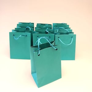 Sacchetto di carta turchese: piccolo, carta da regalo per compleanno, baby shower, gioielli, feste e matrimoni