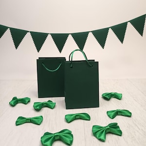Mini sacchetti di carta verde scuro, piccoli sacchetti regalo per gioielli, bomboniere, compleanni, baby shower, confezioni, occasioni speciali, design elegante