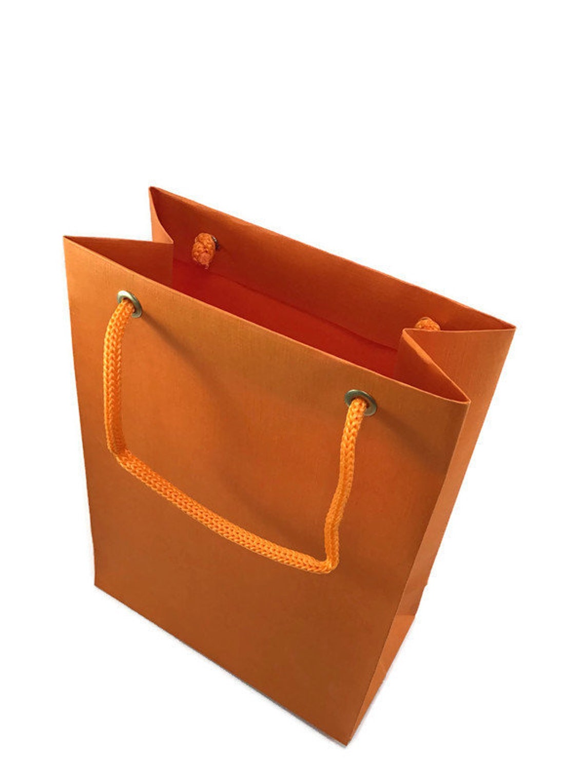 Download 10 Orange Medium Paper bag with rope handles Matte Paper | Etsy