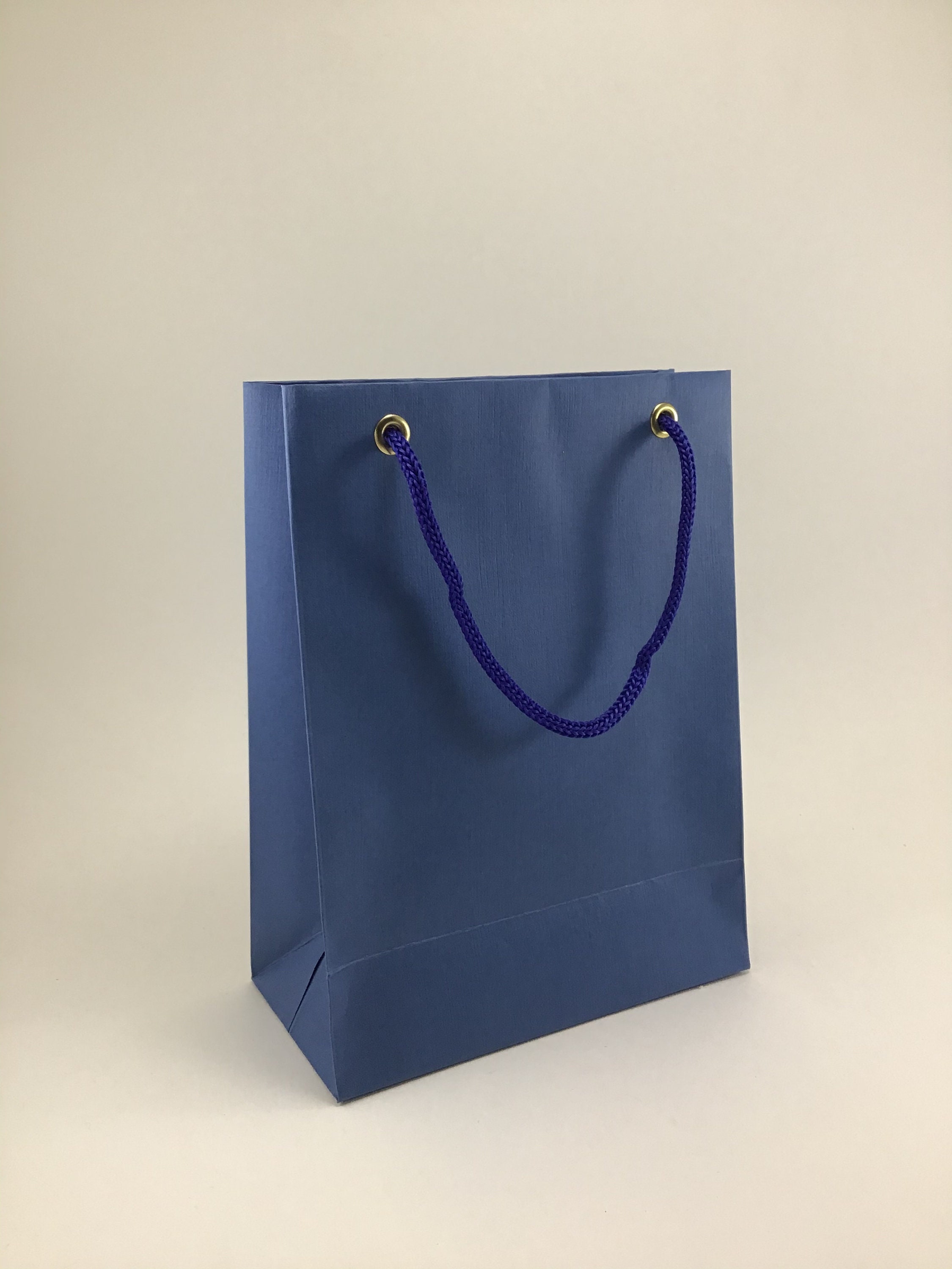 10 Blue Classic Gift Bags Matte Paper Party Favor Etsy
