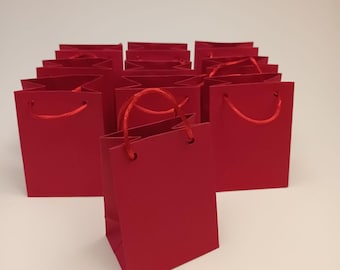 Bolsa de papel roja: pequeña, para envolver regalos de cumpleaños, baby shower, joyas, fiestas y bodas.