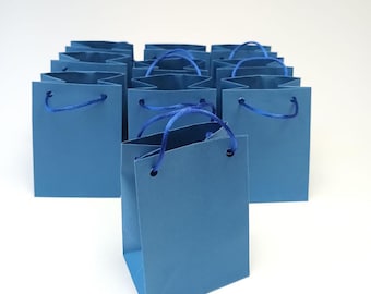 Blue Paper Gift Bag: Small, Chic & Perfect for Gifts, Birthdays, Parties!