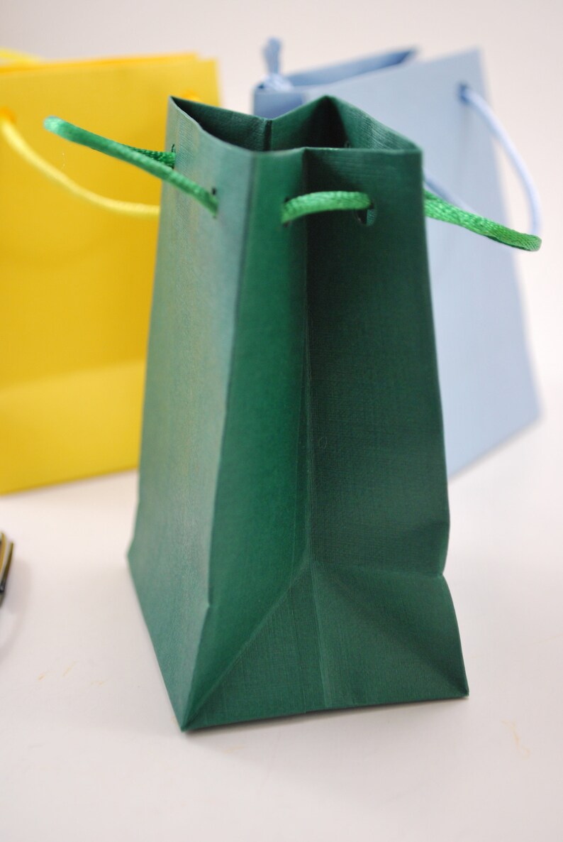 10 Mini Paper Bag With Rope Handles Matte Paper Party Gift - Etsy