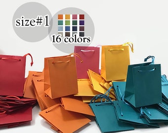 50pcs Mini Paper bags, Matte Paper Party Gift Bags, candy cookie bag, Wedding, Baby Shower, Birthday bags | Choose Color