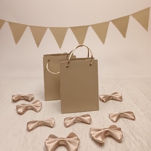 Mini sacchetti di carta beige, piccole buste regalo per gioielli, bomboniere, compleanni, baby shower, confezioni, occasioni speciali, design elegante