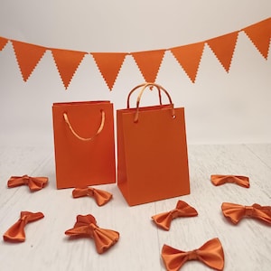 Mini sacchetti di carta arancione, piccole buste regalo per gioielli, bomboniere, compleanni, baby shower, confezioni, occasioni speciali, design elegante