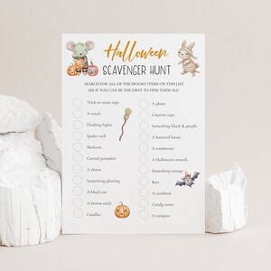 Halloween Scavenger Hunt Printable, Halloween Treasure Hunt, Printable Halloween Game, Kids Halloween Party Games, Family Halloween Game HG1