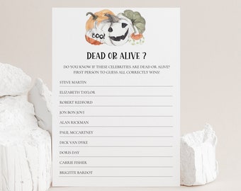 Dead or Alive Party Game Printable, Adult Halloween Party Games, Halloween Trivia Game, Virtual Halloween Games, Celebrity Trivia Game, SP1