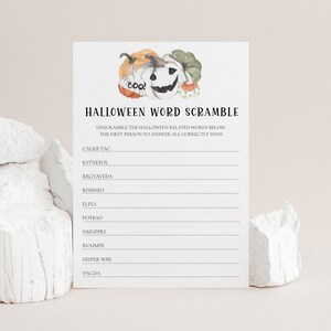 Halloween Word Scramble Game, Halloween Word Game, Halloween Party Games, Adult Halloween Party Games, Halloween Kids Games Printable, SP1