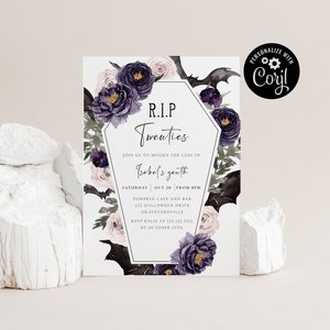 Funeral For My Youth Invitation, Death To My Twenties Invite, RIP Twenties Party Invitation, Funeral Birthday, Halloween Birthday Invitation