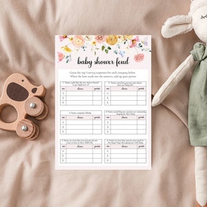 Butterfly Baby Shower Feud, Butterfly Baby Shower Games, Family Feud, Floral Family Feud, Dusty Pink Games, Girl&#39;s Baby Shower, SET39