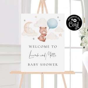Teddy Bear Baby Shower Welcome Sign, We Can Bearly Wait Sign, Baby Shower Welcome Sign Boy, We Can Bearly Wait Baby Shower, SET271