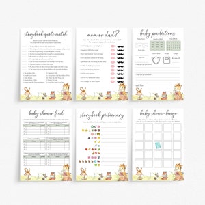 60 Storybook Baby Shower Games, Book Themed Shower Games, Fairy Tale Baby Games, New Chapter Virtual Baby Shower Bundle S252