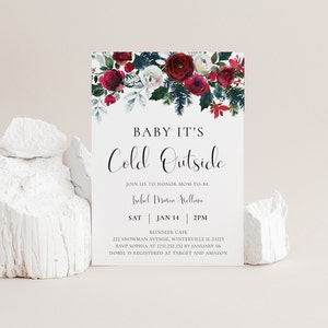 Editable Christmas Baby Shower Invite, Baby It&#39;s Cold Out Baby Shower Invite, Winter Baby Shower Invite, Virtual Baby Shower Invite, SET43