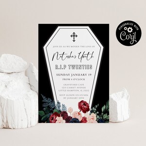 Death To My Twenties Invite, Funeral For My Youth, RIP Twenties Invite, RIP 20s Invitation, Funeral For My 20s, 30th Birthday Invite