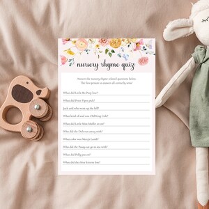 Butterfly kinderliedje quiz, vlinder baby shower spelletjes, kinderliedje raadspel, stoffige roze spelletjes, meisje baby shower, SET39