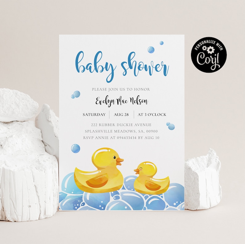 Editable Rubber Duck Baby Shower Invite Rubadubdub Shower Invitation Rubber Ducky Baby Shower Duckie Baby Shower Printable