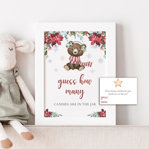 Guess How Many Candies Game, Baby It&#39;s Cold Out Candy Guessing Game, Winter Wonderland Baby Shower Guessing Game, Christmas Baby Shower S292