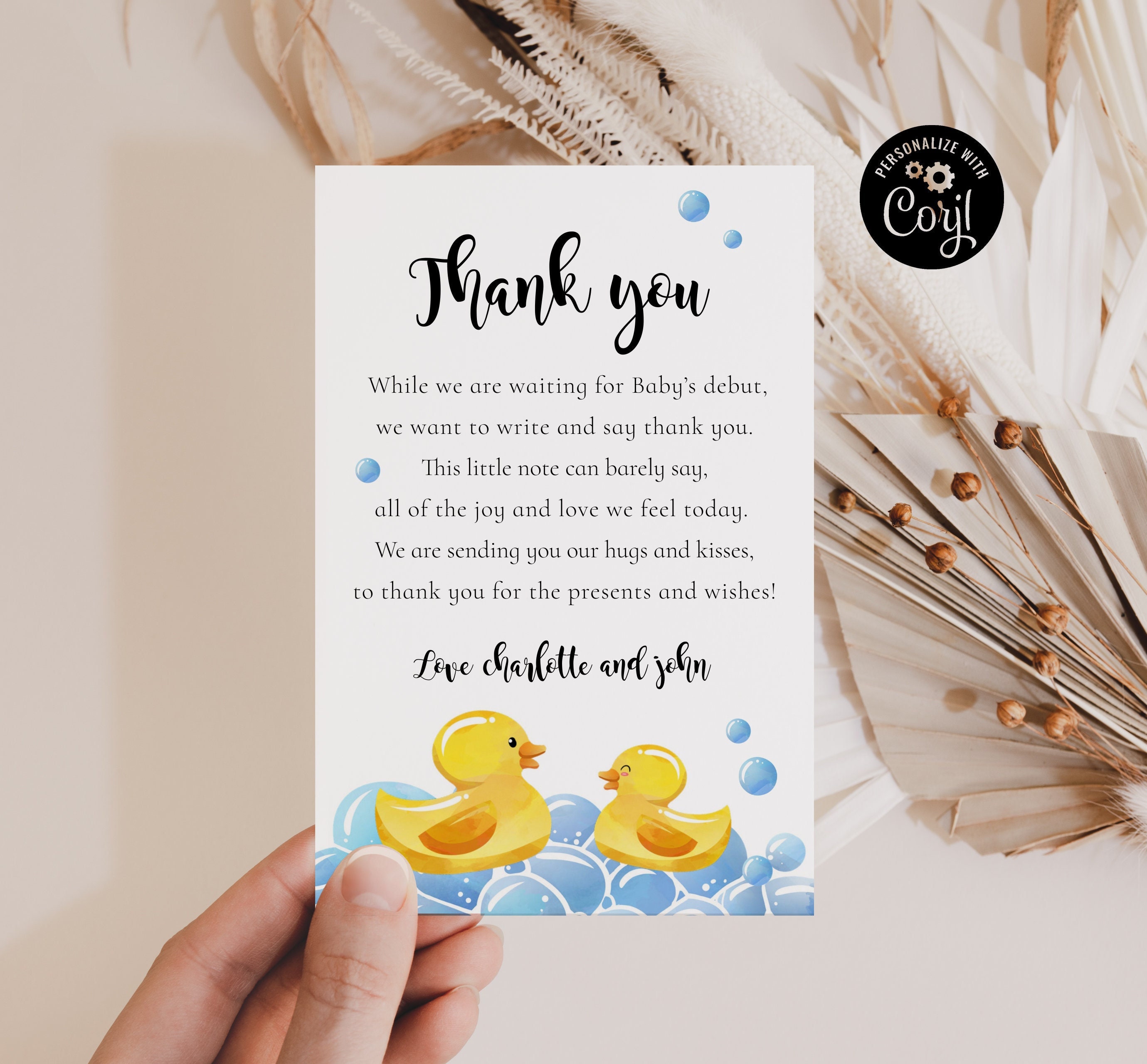 Duckling Baby Shower Thank You Notes w/ Envelopes (8ct) - Walmart.com, image size:2759x2560