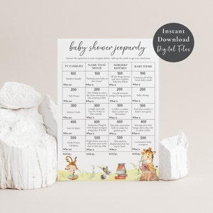 Baby Shower Jeopardy, Survey Says Game, Jeopardy Trivia Quiz, Storybook Baby Shower, Book Themed Baby Shower Games, S252