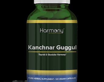 Kanchnar Guggul Thyroid- Glandular Harmony Pure Ayurvedic Supplements 120 Vegan Capsules