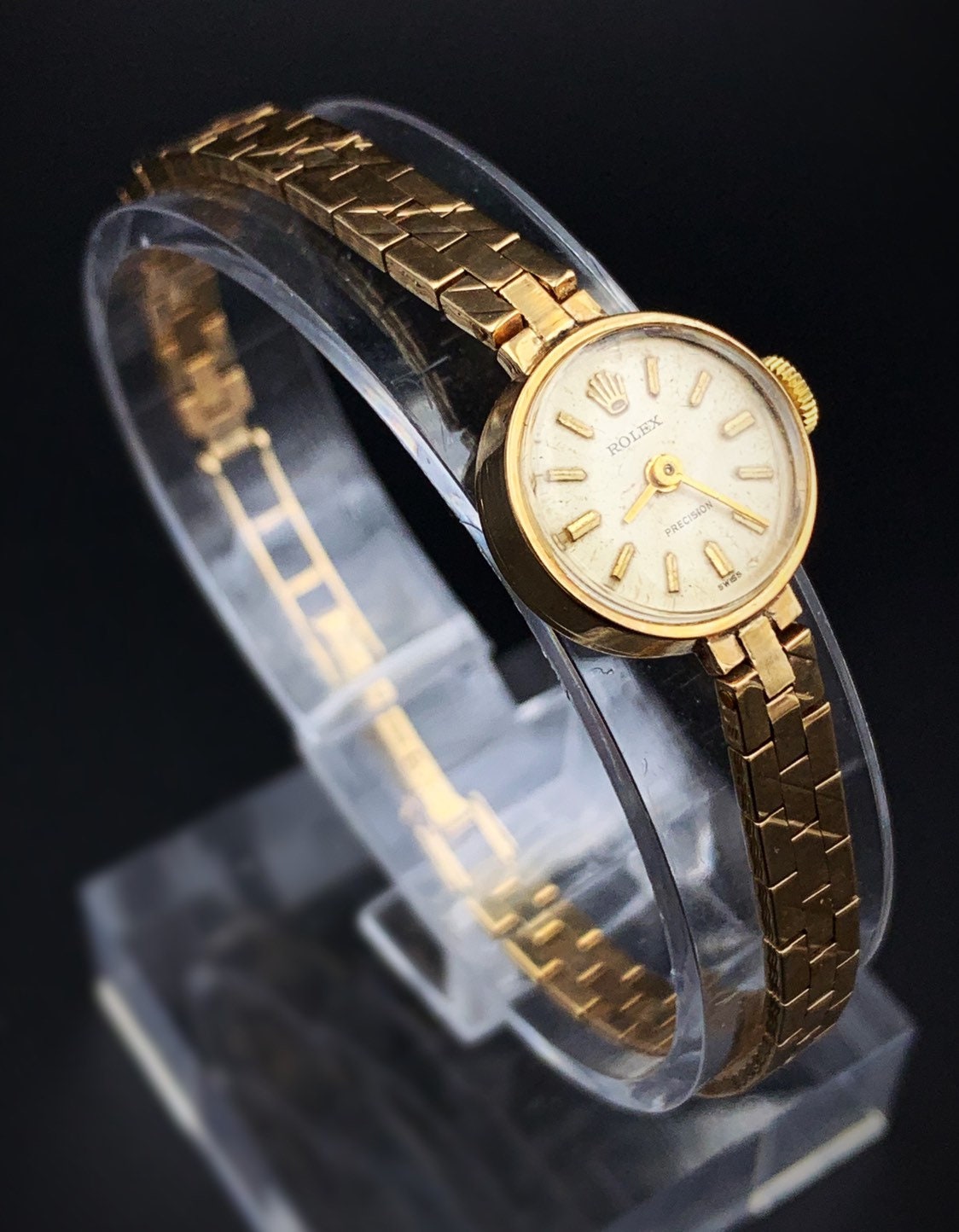 Vintage 1966 9K Solid Gold Rolex Precision Ladies Watch Made In ...