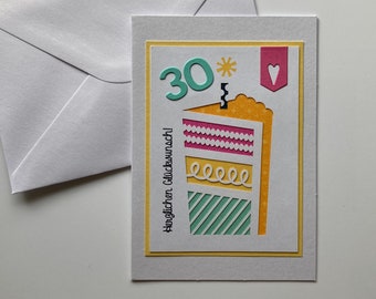 Carte de vœux personnalisée pour un anniversaire (rond) * avec année * au choix * 18e 20e 30e 40e 50e 60e 70e 75e 80e 85e 90e