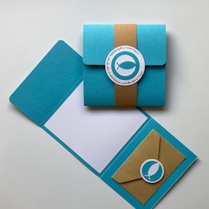 Große Geldgeschenk-Karte / Gutschein-Karte „Fisch“ zur Konfirmation, Kommunion, Taufe * Verpackung für ein Geldgeschenk / einen Gutschein