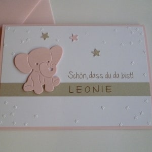 Personalisierte Glückwunschkarte zur Geburt "Schön, dass du da bist!"