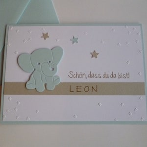 Personalisierte Glückwunschkarte zur Geburt "Schön, dass du da bist!"