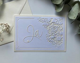 Carte de félicitations élégante pour le mariage « Oui »