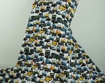 Fabric sold by the meter - cotton single jersey: classic cars, 15.20 euros/meter, cars, cars, multicolored