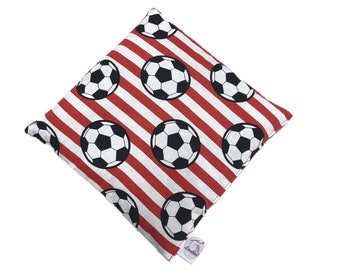Landhuis handmade - Cherry stone pillow: football, red white black, heat pillow, cooling pillow